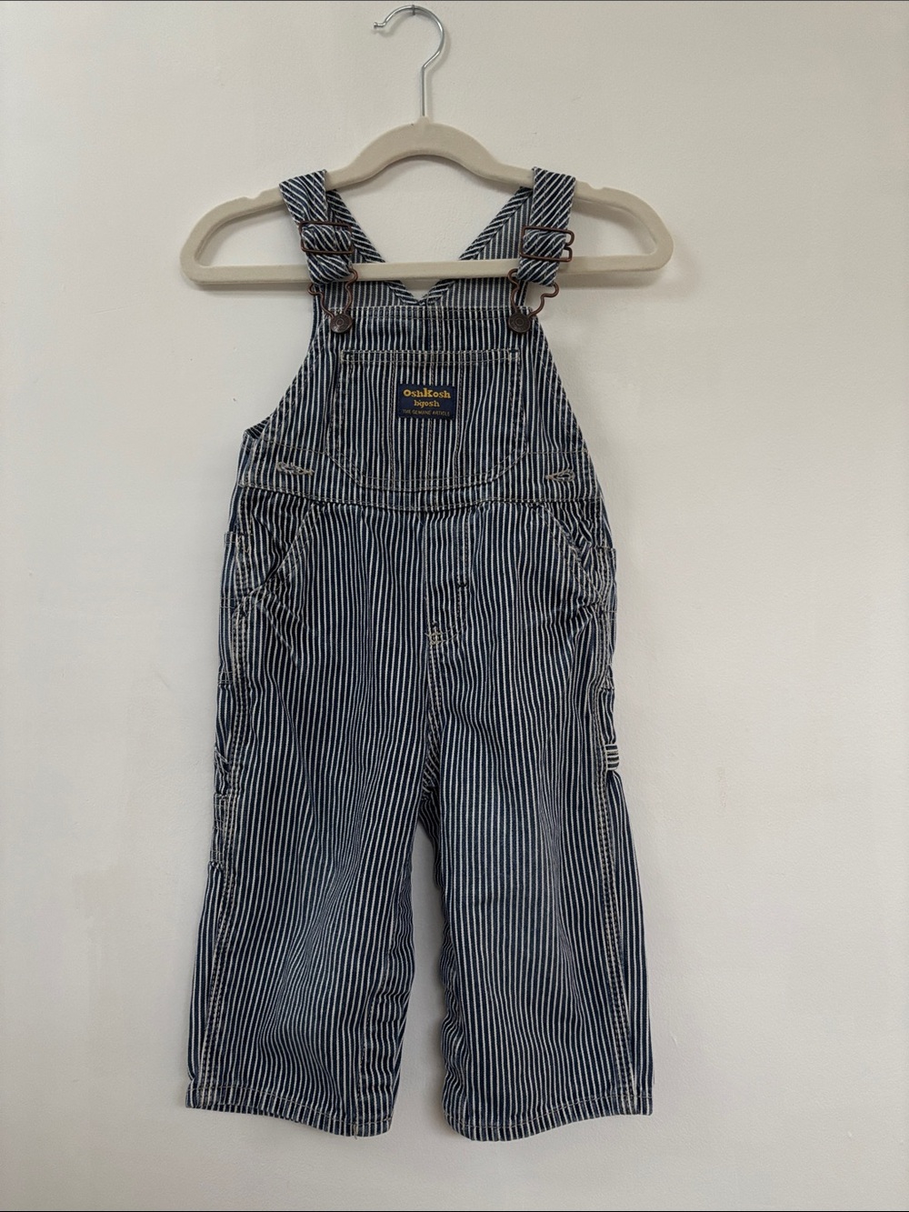 OshKosh B'gosh Navy and White Striped Kids Overalls 18M